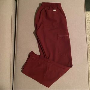 Figs Burgundy Yola Skinny Scrub Pants XSP